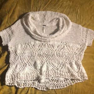 Free people white adorable crocheted top